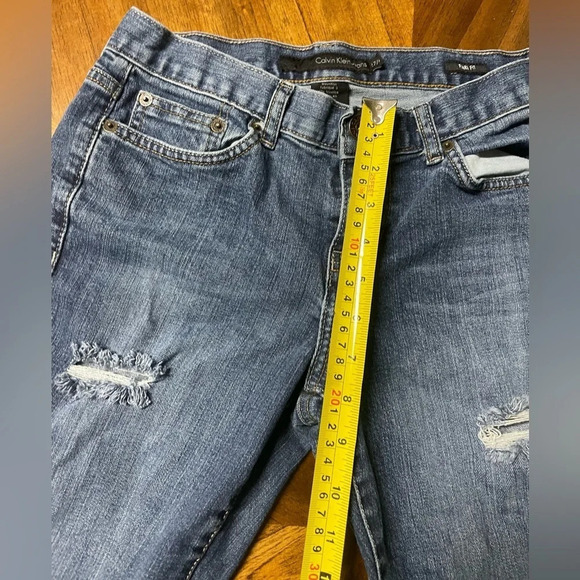 Calvin Klein Womens Flare Fit Distressed Jeans Size 27 - Picture 11 of 13